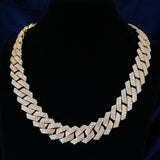 19mm 2-row Iced Prong Cuban Chain In 18k Gold ZUU KING