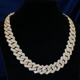 19mm 2-row Iced Prong Cuban Chain In 18k Gold ZUU KING