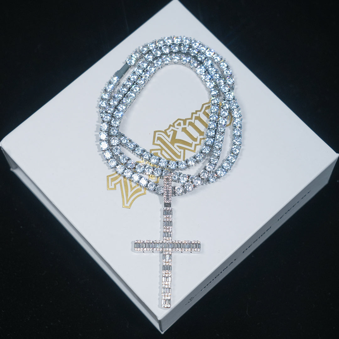 Iced Slim Cross Pendant ZUU KING