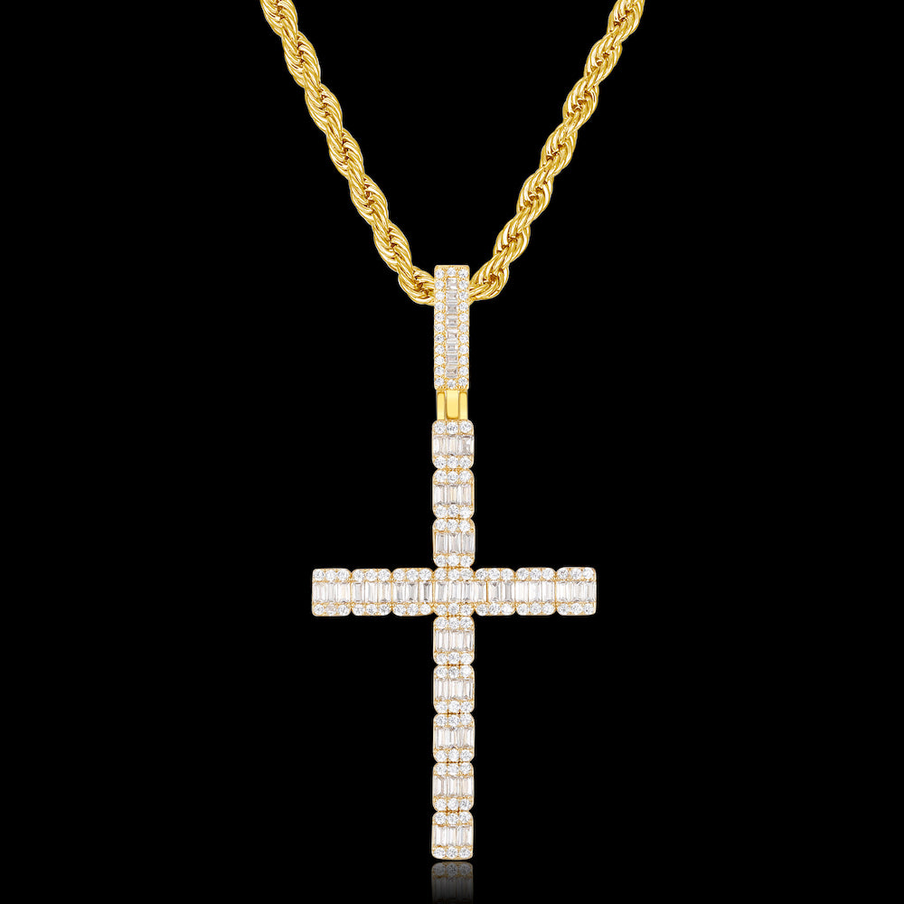 Iced Slim Cross Pendant ZUU KING