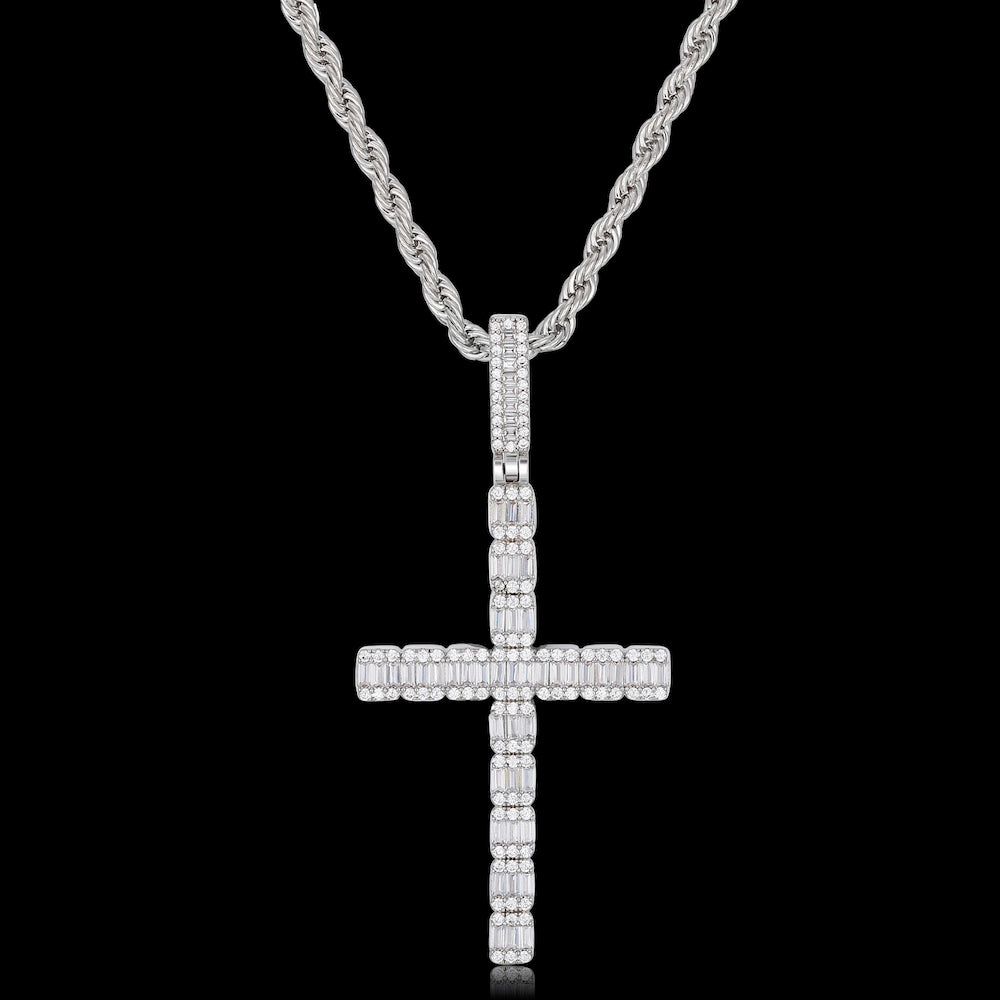 Iced Slim Cross Pendant ZUU KING