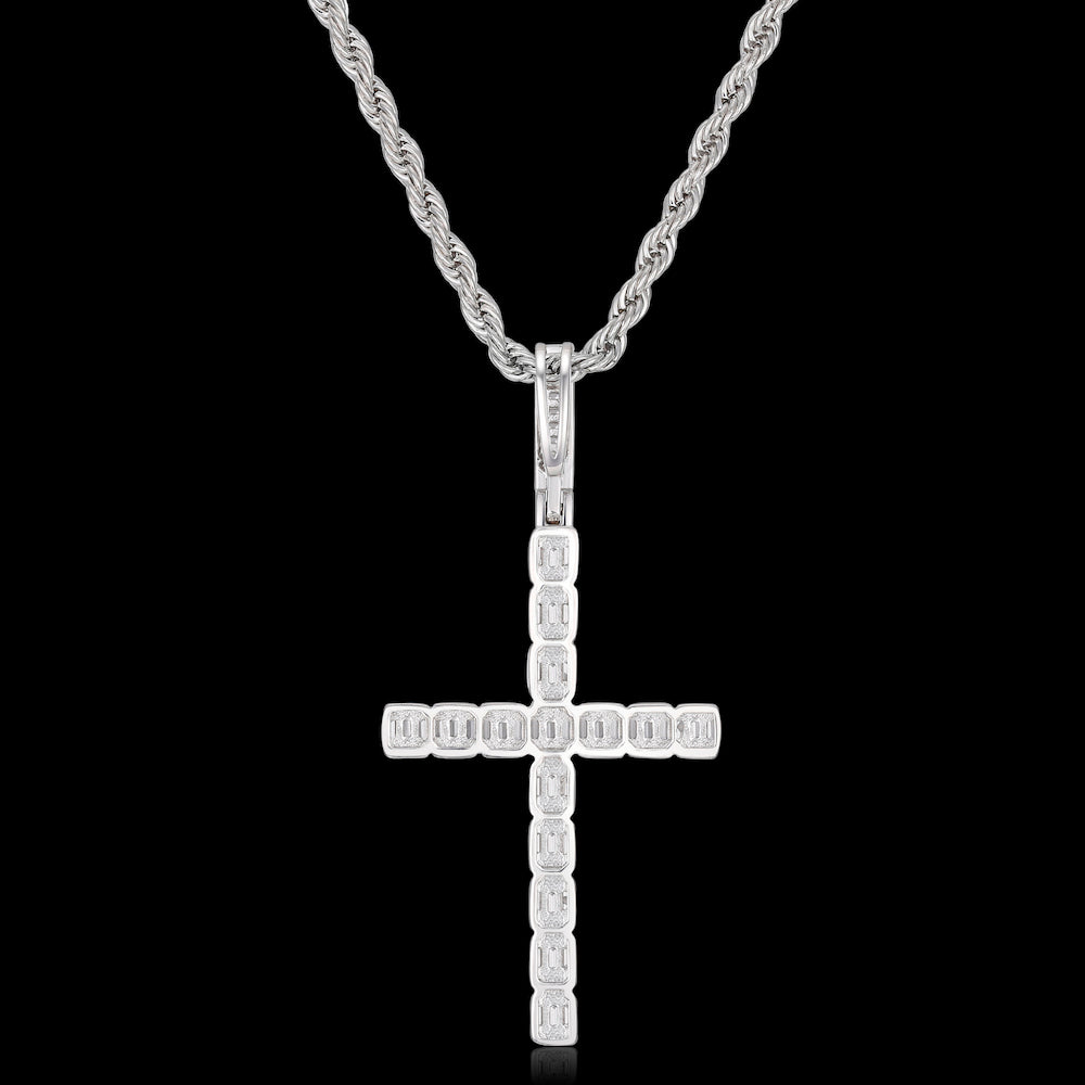 Iced Slim Cross Pendant ZUU KING