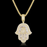 3d Iced Hand Of Fatima Pendant ZUU KING