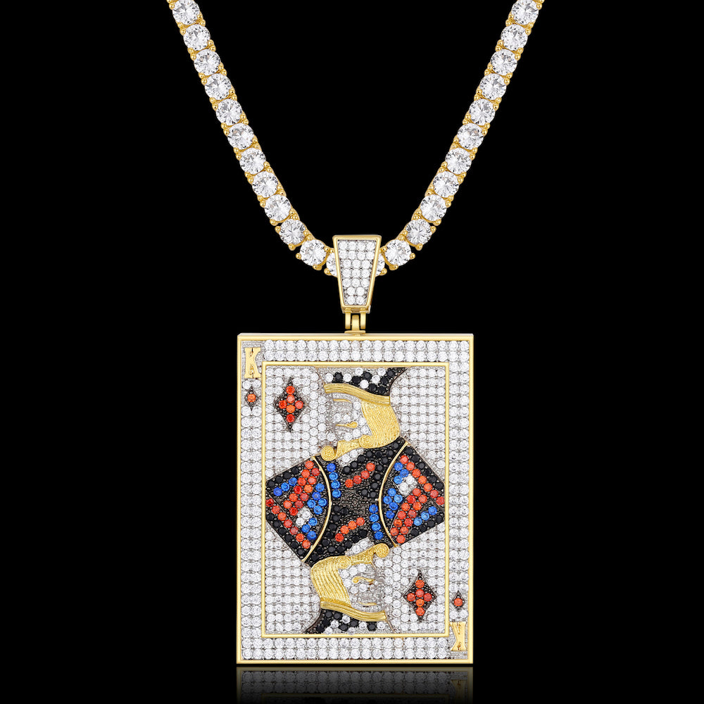 3d Iced Playing Card King Pendant ZUU KING