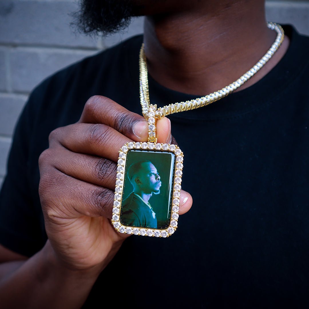 Big 3d Rectangle Custom Picture Pendant ZUU KING