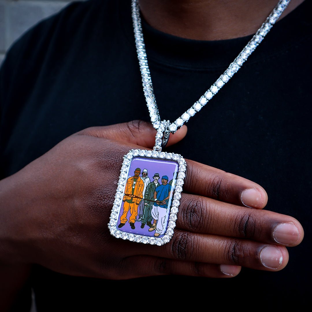 Big 3d Rectangle Custom Picture Pendant ZUU KING