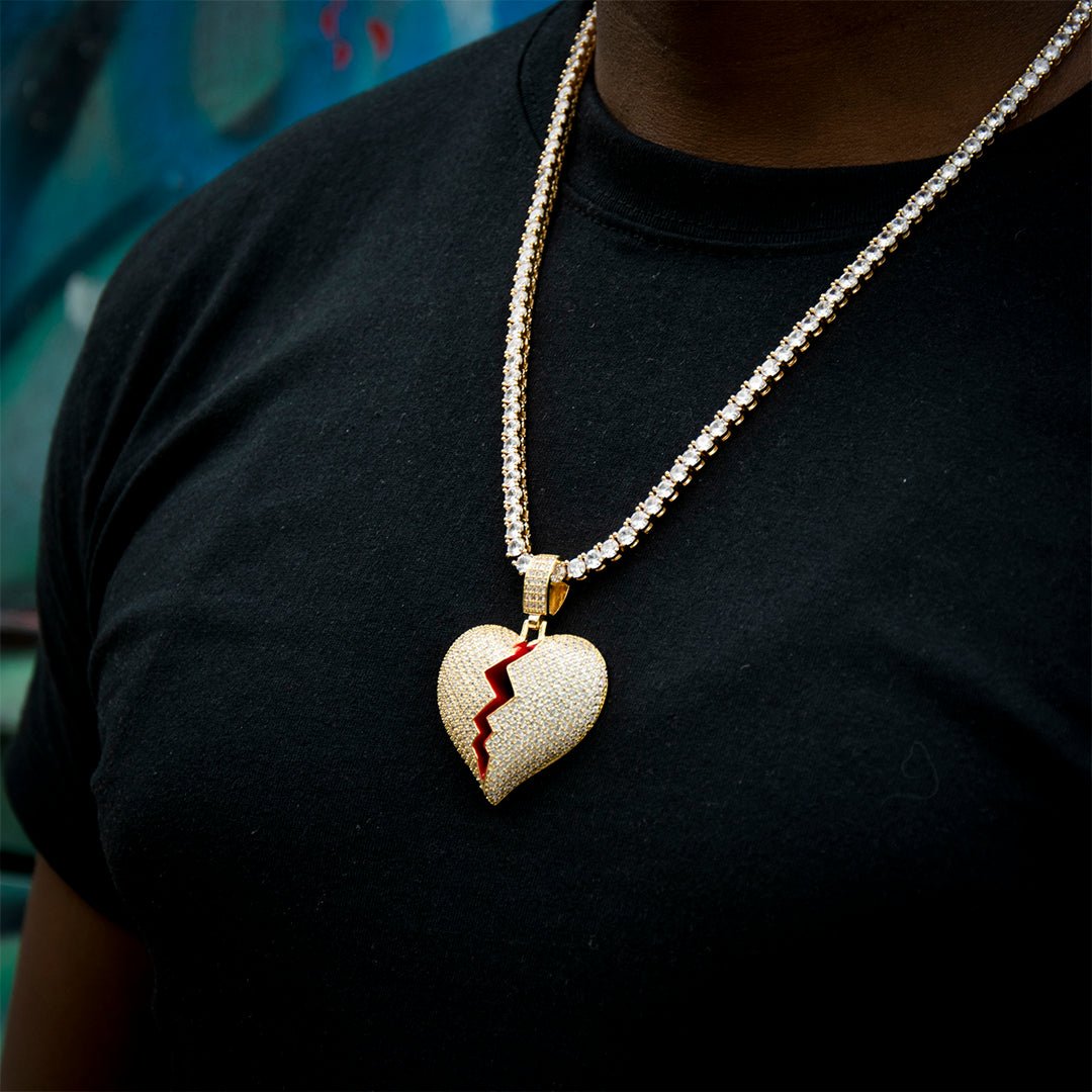 Broken Heart Iced Pendant ZUU KING