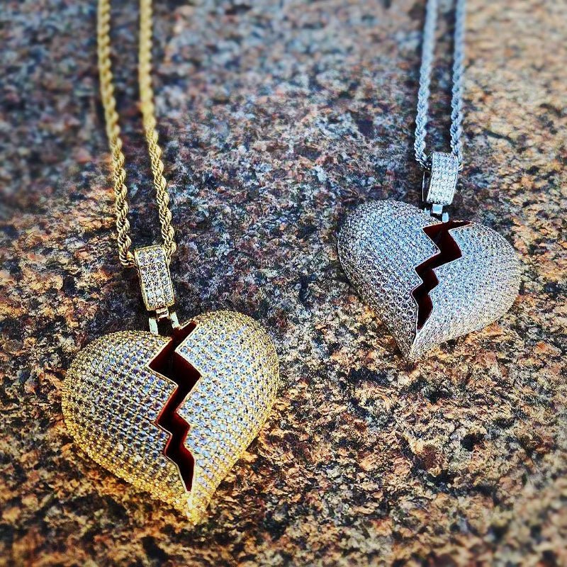 Broken Heart Iced Pendant ZUU KING