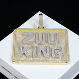 Custom Letter 3d Big Square Pendant ZUU KING