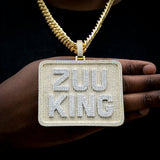 Custom Letter 3d Big Square Pendant ZUU KING