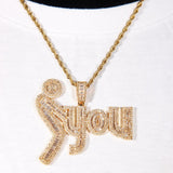 F&k You Baguette Two-layer Iced Pendant ZUU KING