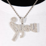 F&k You Baguette Two-layer Iced Pendant ZUU KING