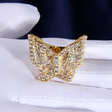 Gold-plated Micro-inlay Aaa Cz Butterfly Ring ZUU KING
