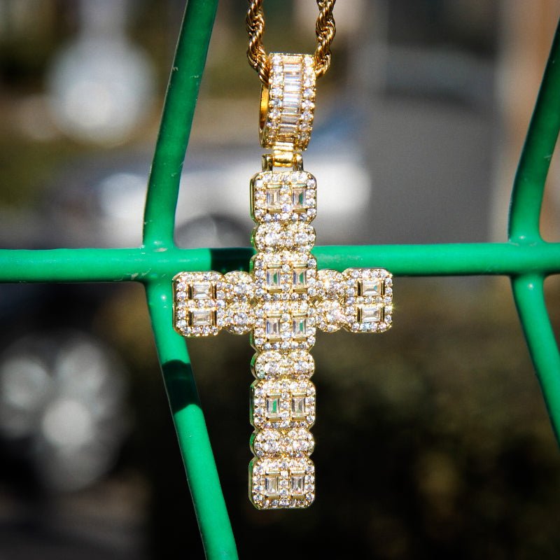 Iced 2-row Cross Pendant ZUU KING