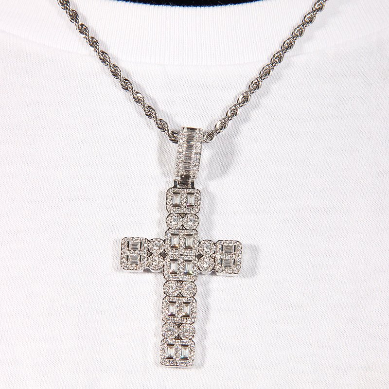 Iced 2-row Cross Pendant ZUU KING