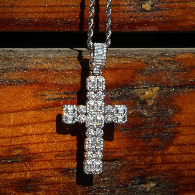 Iced 2-row Cross Pendant ZUU KING