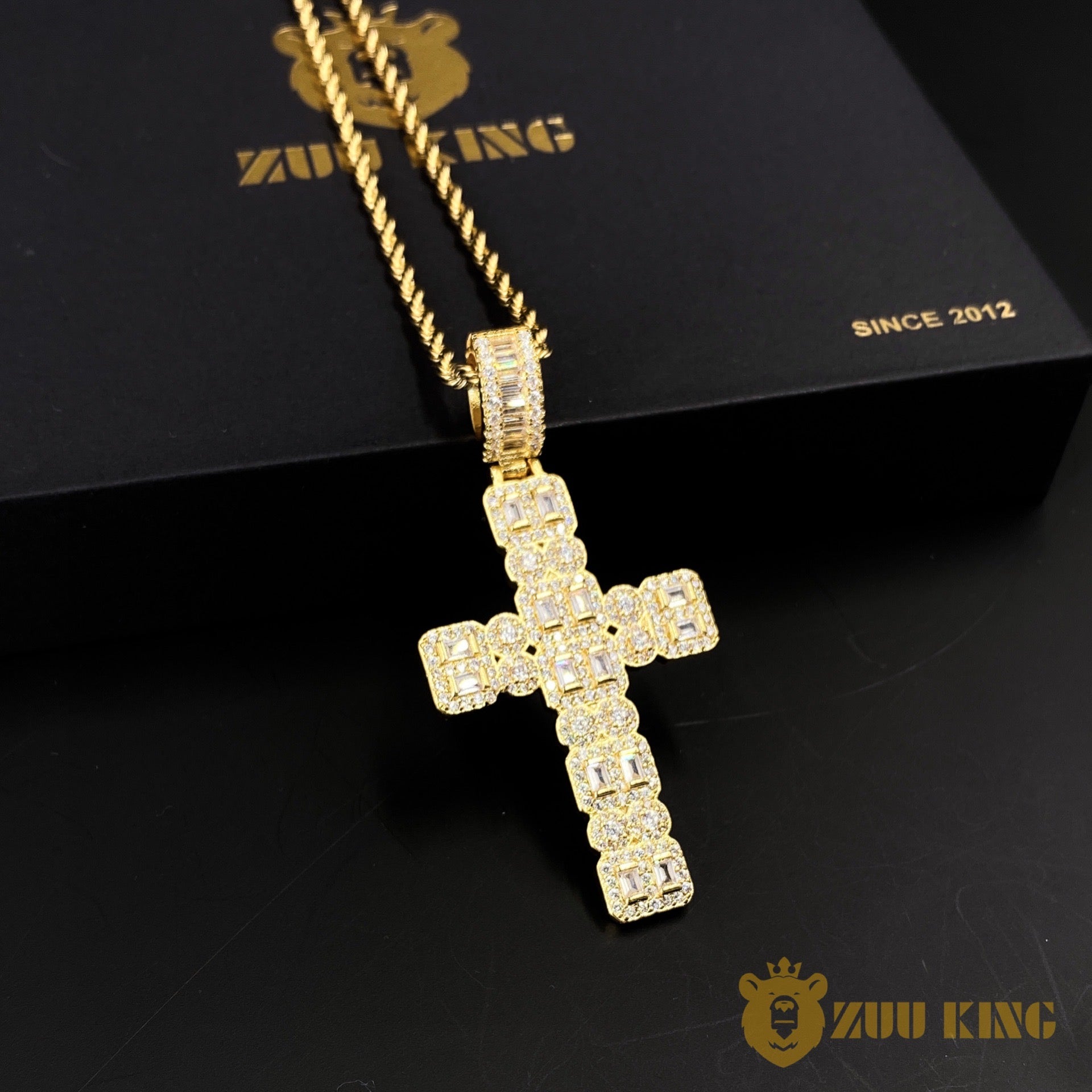 Iced 2-row Cross Pendant ZUU KING