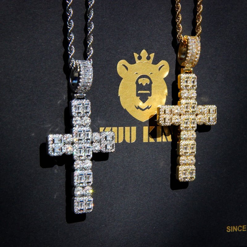 Iced 2-row Cross Pendant ZUU KING