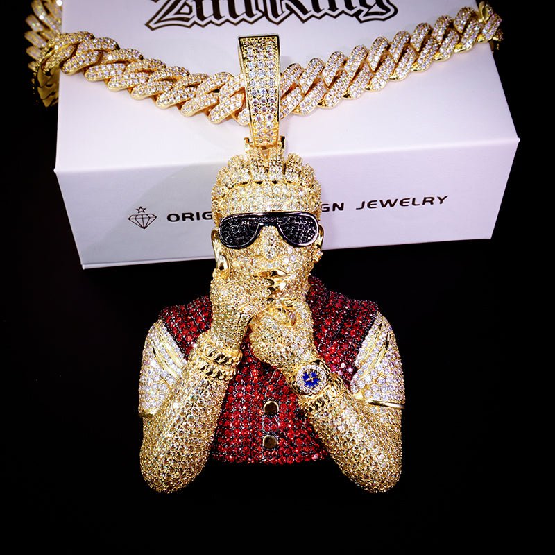 Iced Out Clown 69 Pendant Necklace Gold Hair Joker Hip Hop Saw Billy  Cosplay Rap Punk Rock Cz Diamond Bling Halloween Party Pennywise Costume  Boys' Je | Fruugo MY