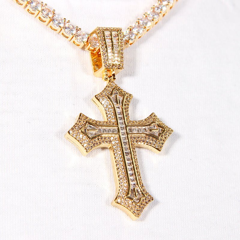 Iced 3d Solid Cross Pendant ZUU KING