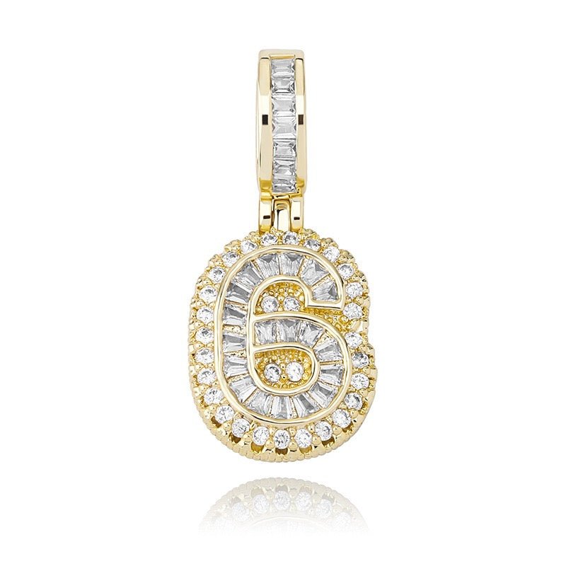 Iced Aaa Cz 1-9 Number Pendant ZUU KING