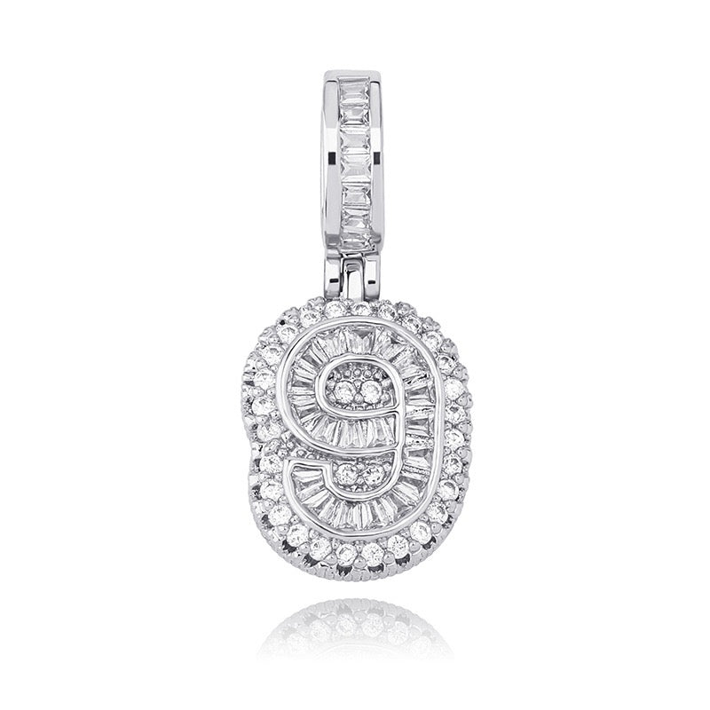 Iced Aaa Cz 1-9 Number Pendant ZUU KING