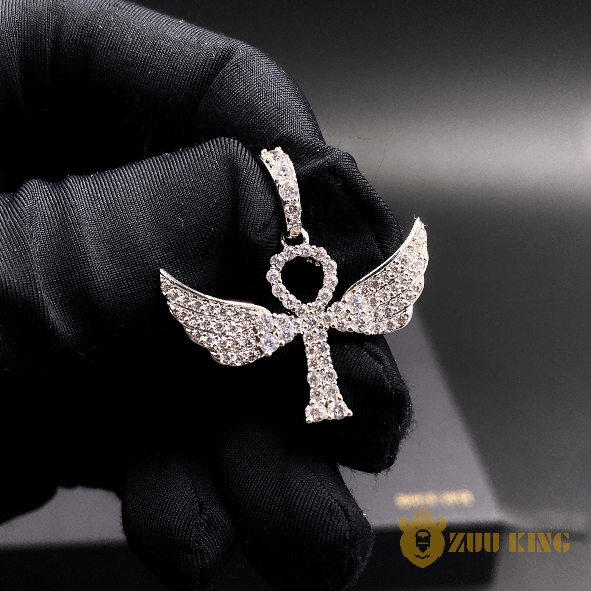 Iced Aaa Cz Angel Wing Cross Pendant ZUU KING