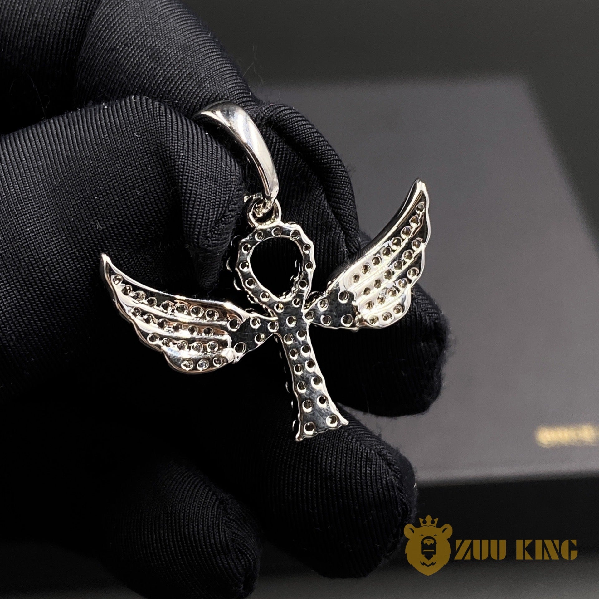 Iced Aaa Cz Angel Wing Cross Pendant ZUU KING