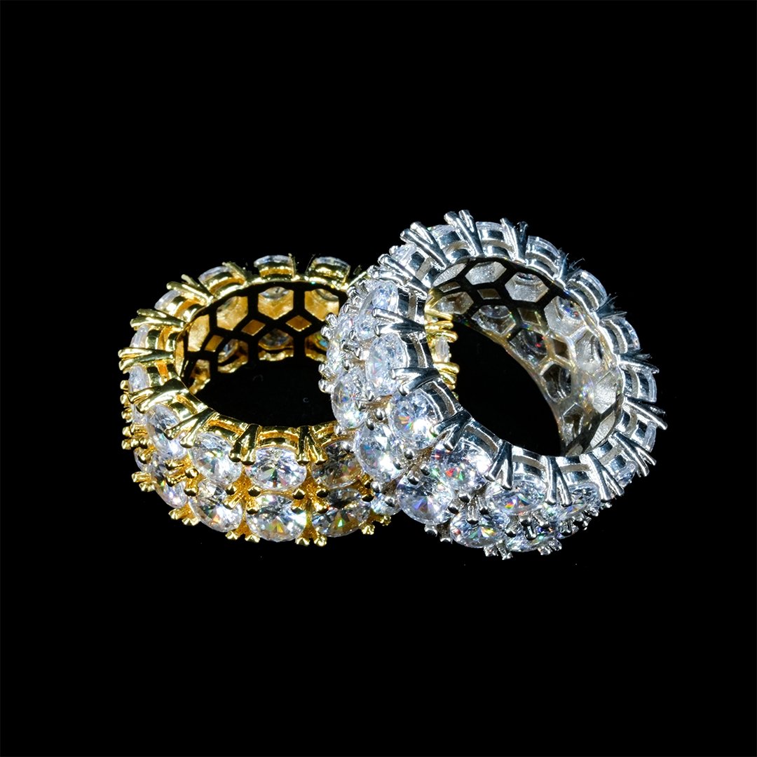 Iced Aaa Cz Double Row Ring ZUU KING