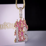 Iced Aaa Cz Flame Letter Pendant ZUU KING