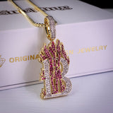 Iced Aaa Cz Flame Letter Pendant ZUU KING