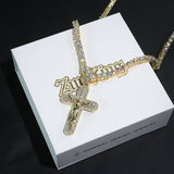 Iced Aaa Cz Jesus Cross Pendant In Gold ZUU KING