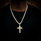 Iced Aaa Cz Jesus Cross Pendant In Gold ZUU KING