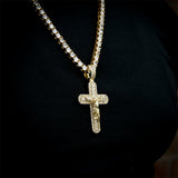 Iced Aaa Cz Jesus Cross Pendant In Gold ZUU KING