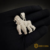 Iced Aaa Cz Roaring Gorilla Pendant ZUU KING