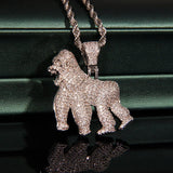 Iced Aaa Cz Roaring Gorilla Pendant ZUU KING