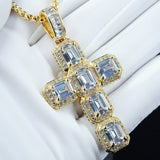 Iced Aaa Cz Rock Sugar Cross Pendant ZUU KING