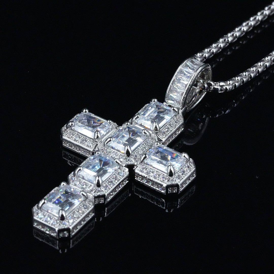 Iced Aaa Cz Rock Sugar Cross Pendant ZUU KING