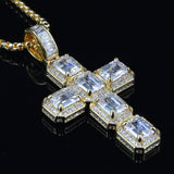 Iced Aaa Cz Rock Sugar Cross Pendant ZUU KING