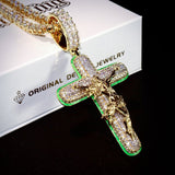 Iced Luminous Cross Jesus Pendant ZUU KING