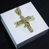 Iced Luminous Cross Jesus Pendant ZUU KING