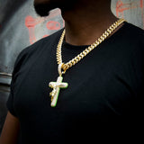 Iced Luminous Cross Jesus Pendant ZUU KING