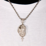 Iced Praying Hand Blingbling Pendant ZUU KING