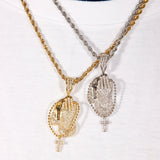 Iced Praying Hand Blingbling Pendant ZUU KING