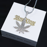 Iced Solid Big Leaf Pendant ZUU KING