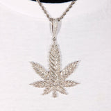 Iced Solid Big Leaf Pendant ZUU KING