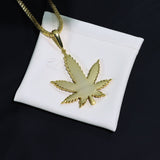 Iced Solid Big Leaf Pendant ZUU KING