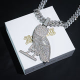 Iced Solid Owl Pendant ZUU KING