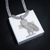 Iced Solid Owl Pendant ZUU KING