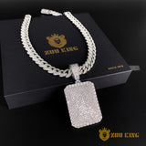 Iced Solid Square Pendant 18k Gold ZUU KING